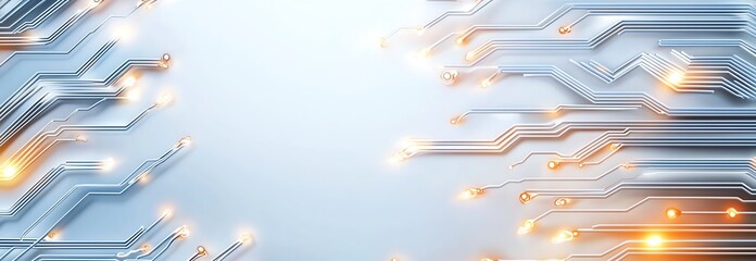 Aufkleber - Abstract technology background featuring intricate circuit designs and glowing lights. Ideal for topics related to innovation, digital communication, and futuristic concepts.