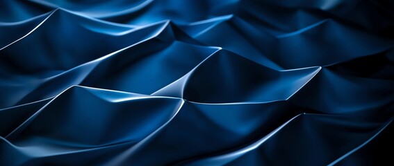 Poster - A captivating abstract texture featuring undulating waves in deep blue tones, perfect for backgrounds, designs, or artistic projects that require a modern, fluid aesthetic.