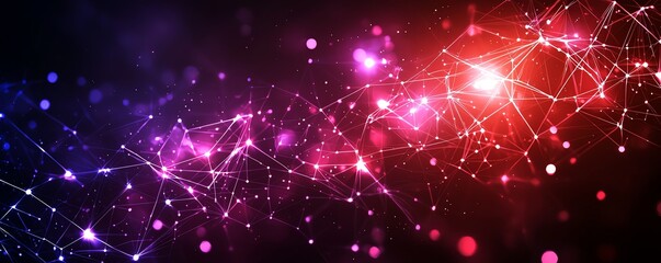 Poster - A vibrant abstract representation of digital connections and networks, showcasing a blend of colorful lights and patterns that symbolize innovation and modern technology.
