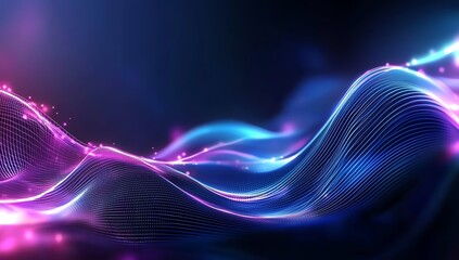 Poster - A mesmerizing abstract background featuring vibrant waves of pink and blue light