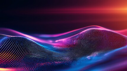 Poster - A mesmerizing abstract composition featuring dynamic waves of vibrant colors and light. This digital artwork showcases depth, movement, and an engaging play of colors and patterns.