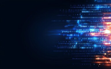 Poster - A dynamic and vibrant abstract image featuring streaks of luminous blue and orange light against a dark background, symbolizing innovation, data flow, and technological advancement