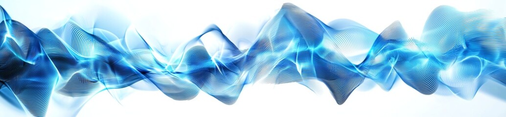 Poster - An abstract wave pattern in blue tones, representing fluidity and motion. Ideal for backgrounds or design projects needing a modern and dynamic aesthetic.