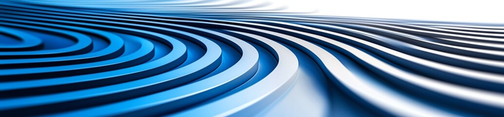 Poster - An abstract wave pattern featuring smooth curves in shades of blue. This design evokes feelings of calm and fluidity, ideal for modern projects and creative endeavors.