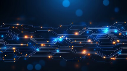 Aufkleber - A dynamic digital circuit board design featuring glowing blue lights against a dark backdrop. This abstract representation illustrates the future of technology and innovation.