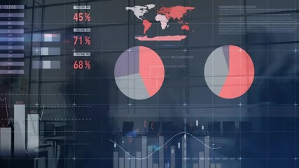 Poster - Displaying percentages on digital graphs, animation showing data analytics in school