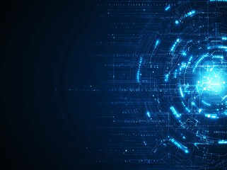 Aufkleber - A captivating digital abstract design featuring vibrant blue lights and patterns. Perfect for illustrating concepts related to data, technology, and modern innovation.