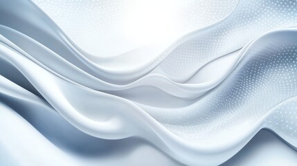 Poster - An abstract representation of flowing white waves, showcasing smooth textures and soft gradients that create a serene and elegant atmosphere, ideal for designers and artists.