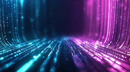 Poster - A stunning visual representation of vibrant lines and sparkling particles creating a dynamic atmosphere