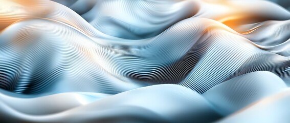 Poster - A mesmerizing abstract wave pattern in soft blue tones, evoking a sense of tranquility. Perfect for backgrounds, digital art, or creative projects to inspire visual exploration.