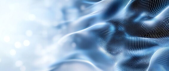 Poster - Abstract digital wave with a smooth blend of blue hues, offering a futuristic aesthetic perfect for backgrounds, technology concepts, and design projects.