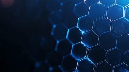 Aufkleber - A close-up view of a modern hexagonal pattern with a sleek blue tone, showcasing advanced technology and digital design elements. Ideal for tech-related projects and presentations.