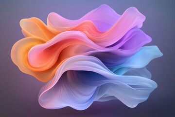 Poster - Energetic abstract scene with undulating curves in saturated purple and neon pink, crisp gradient