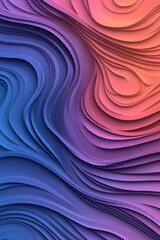 Poster - Hyperreal macro capture of delicate flowing lines in vibrant purple and pink gradients, each strand