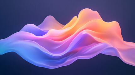 Poster - A contemporary digital artwork showcasing the interplay of abstract flowing waves, rendered in deep
