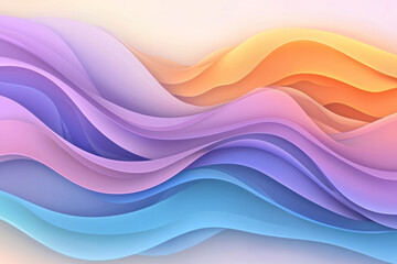 Poster - A vibrant digital scene where abstract purple and pink waves flow gently, blending seamlessly in