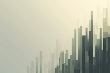Leinwandbilder - Abstract financial charts showcasing market trends in muted green and gray on a minimalist background