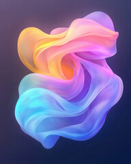 Poster - A sleek abstract illustration showcasing glowing neon rings smoothly interlaced in a harmonious