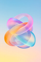 Poster - A visionary illustration highlighting colorful glowing rings in a harmonious dance, with luminous
