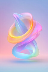 Poster - A visionary illustration highlighting colorful glowing rings in a harmonious dance, with luminous