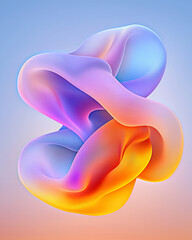 Poster - A futuristic, abstract composition featuring smooth, dynamic rings illuminated with vivid gradients