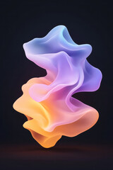 Poster - A conceptual digital design featuring vibrant, fluid purple lines gracefully dancing in dynamic