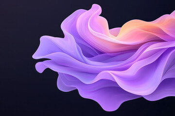 Poster - An abstract digital painting capturing radiant purple lines flowing effortlessly in dynamic waves,