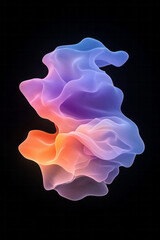Poster - A conceptual digital design featuring vibrant, fluid purple lines gracefully dancing in dynamic