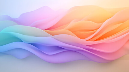 Poster - A visionary abstract composition featuring airy, flowing fabric with luminous holographic hues