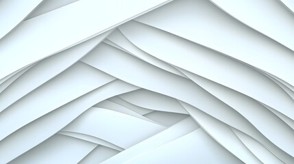 Poster - Abstract White Waves Background with Smooth Curves and Layers
