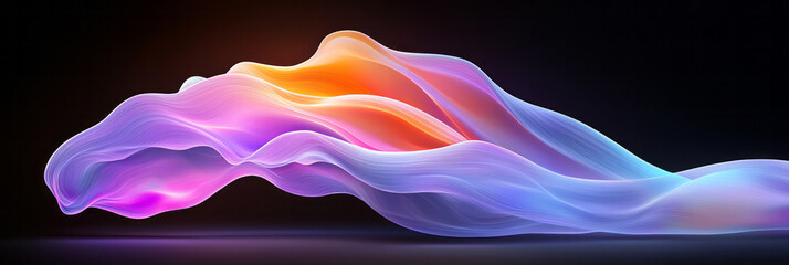 Poster - A high-definition digital design capturing the dynamic interplay of glowing purple lines that flow