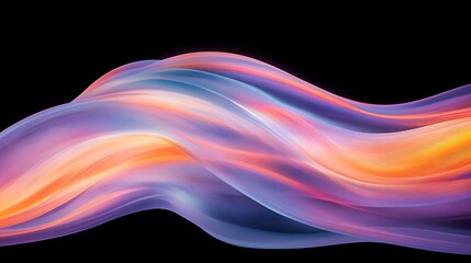 Poster - abstract colorful wave design with smooth motion on black background