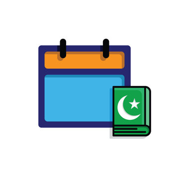 Islamic icon. Islamic calendar vector. for the time and date in the holy month. events, iftar together, recitation time, sahur. simple 3d design style