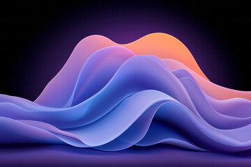 Leinwandbilder - a high-definition digital design depicting elegant, abstract navy-blue waves layered harmoniously