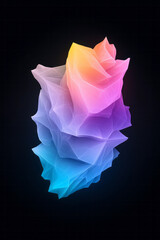 Poster - An elegant, high-definition digital illustration of glossy, futuristic polygonal forms softly