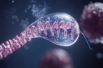 Poster - Abstract Visualization of a Sperm Cell Surrounded by Cells