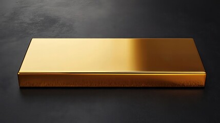 Poster - A reflective gold rectangular block rests on a dark surface
