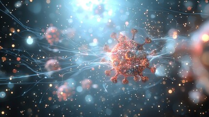 Poster - Colorful Visualization of Coronavirus with Abstract Background Effects