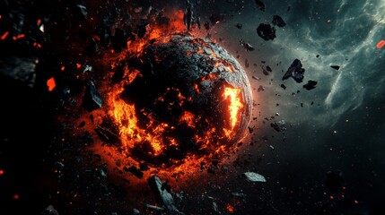 Poster - shattered earth global chaos and symbolizes conflict, planet. full hd, 32k resolution