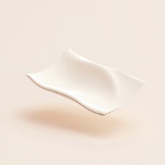 Poster - Abstract White Plate with Unique Shape on Minimalist Background