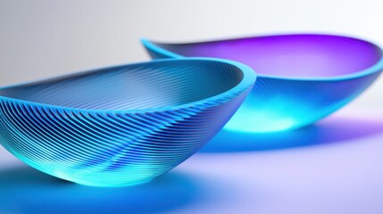 Poster - Elegant Modern Bowls with Swirling Patterns and Soft Lighting Effects