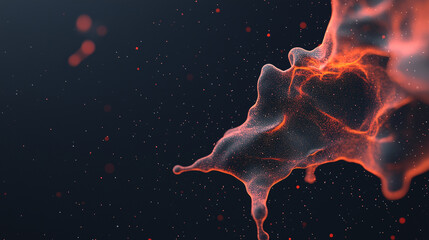 Aufkleber - Ethereal Abstract Fluid: A captivating, abstract representation of fluid dynamics, showcasing a swirling, translucent substance with vibrant, glowing edges, all set against a dark backdrop.