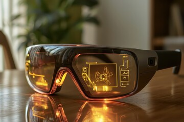 Poster - Smart Glasses Displaying Futuristic Technology Interface Concept