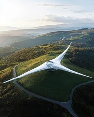 Poster - Futuristic Architecture on Hilltop Surrounded by Scenic Landscape