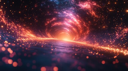 Leinwandbilder - vibrant abstract tunnel glowing with radiant light, showcasing a mesmerizing journey through space a