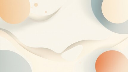 Poster - Modern minimalist design with soft geometric shapes and pastel tones for creative resources and elegant backgrounds