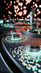 Poster - Futuristic Digital Control Board with Vibrant Light Patterns