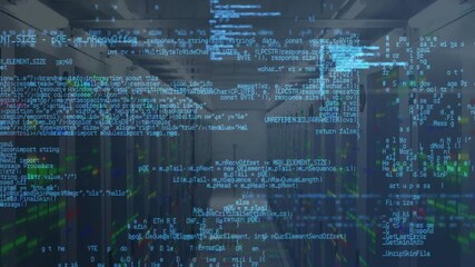 Aufkleber - Animation overlaying server room, illustrating data processing and technology in school