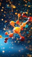 Poster - Colorful Abstract Representation of Molecules with Bokeh Effect