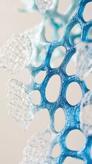 Poster - Intricate Blue and Clear Bubble Structure in Abstract Close-Up